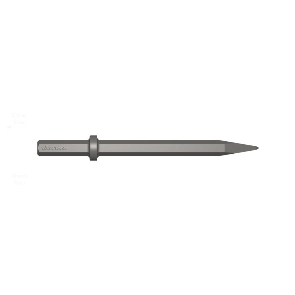 Ajax Tool Works 21200 Paving Breaker Moil Point 14in. Length Under Collar with 1in. x 4-1/4in. Shank AJA-21200