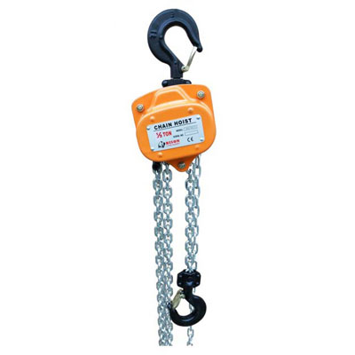 Bison Lifting CH05-20 1/2 Ton Manual Chain Hoist 20ft. Lift with Black Oxide Load Chain CH05-20-B