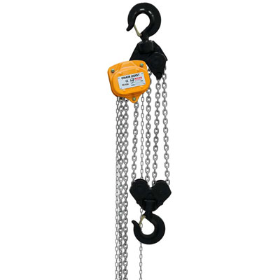 Bison Lifting CH100-20 10 Ton Manual Chain Hoist 20ft. Lift with Black Oxide Load Chain CH100-20-B