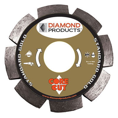 Diamond Products TPS045250-DT9S 4-1/2in. x .250in. x 7/8in. Standard Gold Diamond Tuck Point Blade DIA-12466