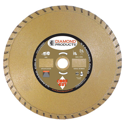 Diamond Products TS07095-T7S 7in. x .095 x 7/8in. Standard Gold Turbo Diamond Blade for Concrete DIA-12489