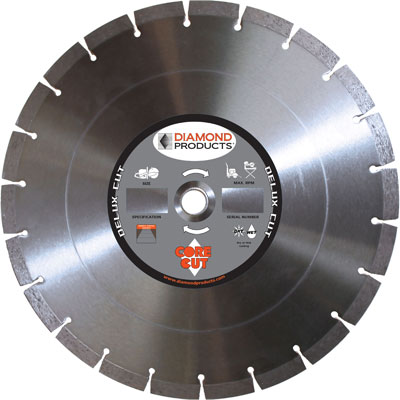 Diamond Products HD16125-H8D 16in. x .125 x 1in. Delux-Cut High Speed Diamond Blade for Concrete 20926