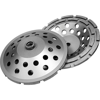 Diamond Products CGDD4000-D5D 4in. x 5/8in. Delux-Cut Double Row Diamond Cup Grinder Wheel for Concrete DIA-22410