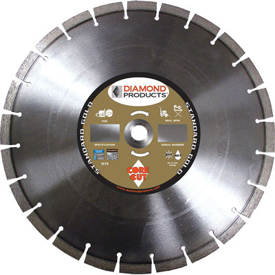 Diamond Products HS14125UNV-H7S 14in. x .125in. Standard Gold Diamond Blade for Concrete with Unversal Arbor 57719