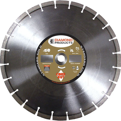 Diamond Products HS14125UNV-H8S 14in. x .125in. Standard Gold High Speed Diamond Blade for Concrete with Universal Arbor 57720