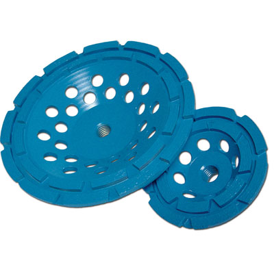Diamond Products CGBD450078-D5B 4-1/2in x 7/8in Star Blue Double Row Diamond Cup Wheel for Concrete 63119