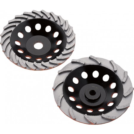 Diamond Products 4in Heavy Duty Orange 9 Seg Spiral Turbo Cup Wheel with 5/8in-11 Hub 17943