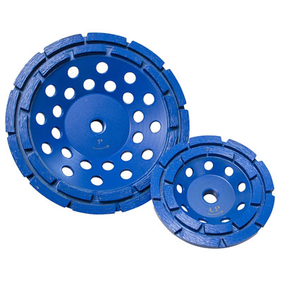 Diamond Products CGBD4000-D5B 4in. x 5/8in. Star Blue Double Row Diamond Cup Grinder Wheel for Concrete DIA-70360