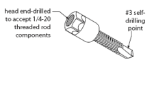 EZG160 Hangermate 1/4-20 End Drilled No. 3 Point Drill Screw (1/4-20x1) - Steel - (Box of 50) EZG160