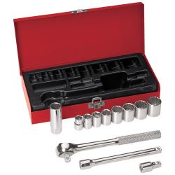 Klein 65504 3/8in. Drive Socket Wrench Set, 12 Pc 65504