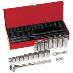 Klein 65508 3/8in. Drive Socket Wrench Set, 20 Pc 65508