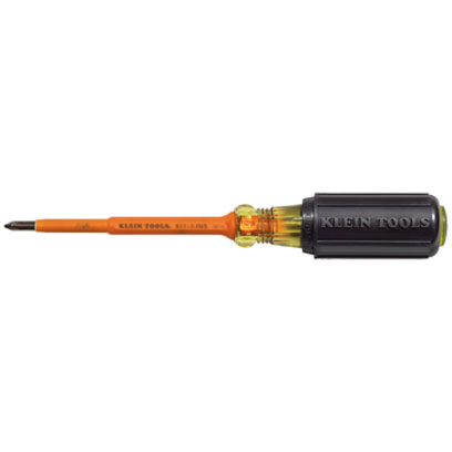 Klein 6334INS Screwdriver, Insulated, No. 1 Phillips Tip, 4 in. Shank 6334INS