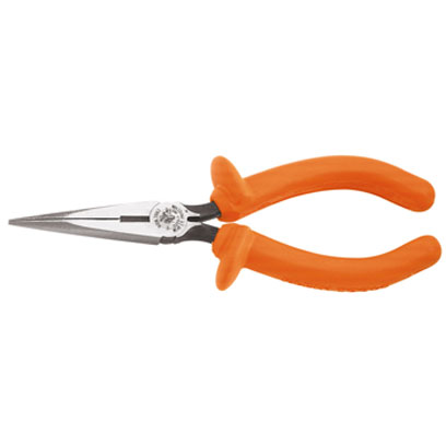 Klein D203-6-INS 6 in. Insulated, Standard, Long-Nose Pliers, Side-Cutting D203-6-INS