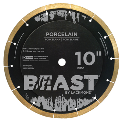 Lackmond BP10 BEAST PRO 10in. Diamond Blade for Cutting Porcelain Wet LAC-BP10