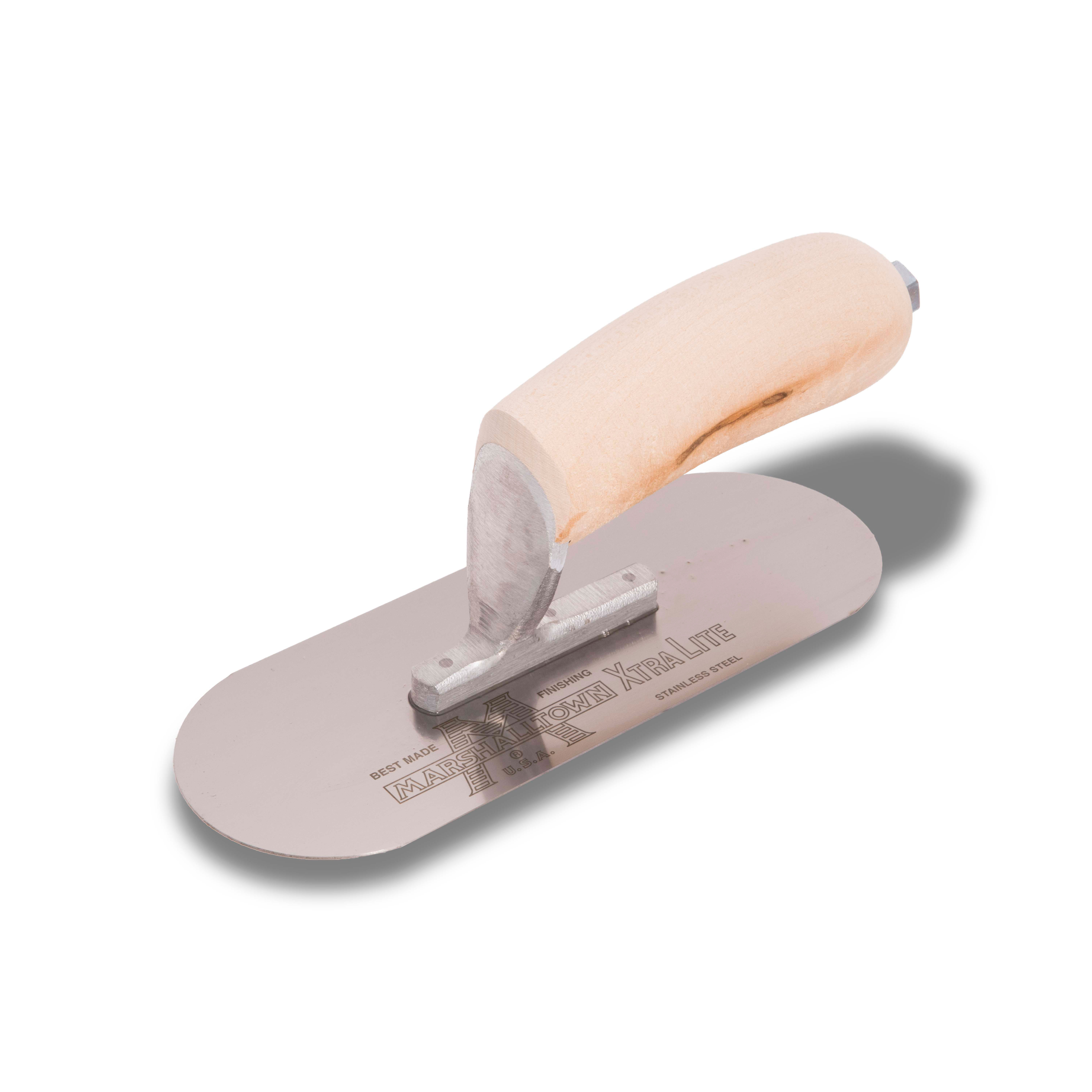 Marshalltown SP83SSR3 8in x 3in Pool Trowel with Exposed Rivet Trowels and Wood Handle SP83SSR3