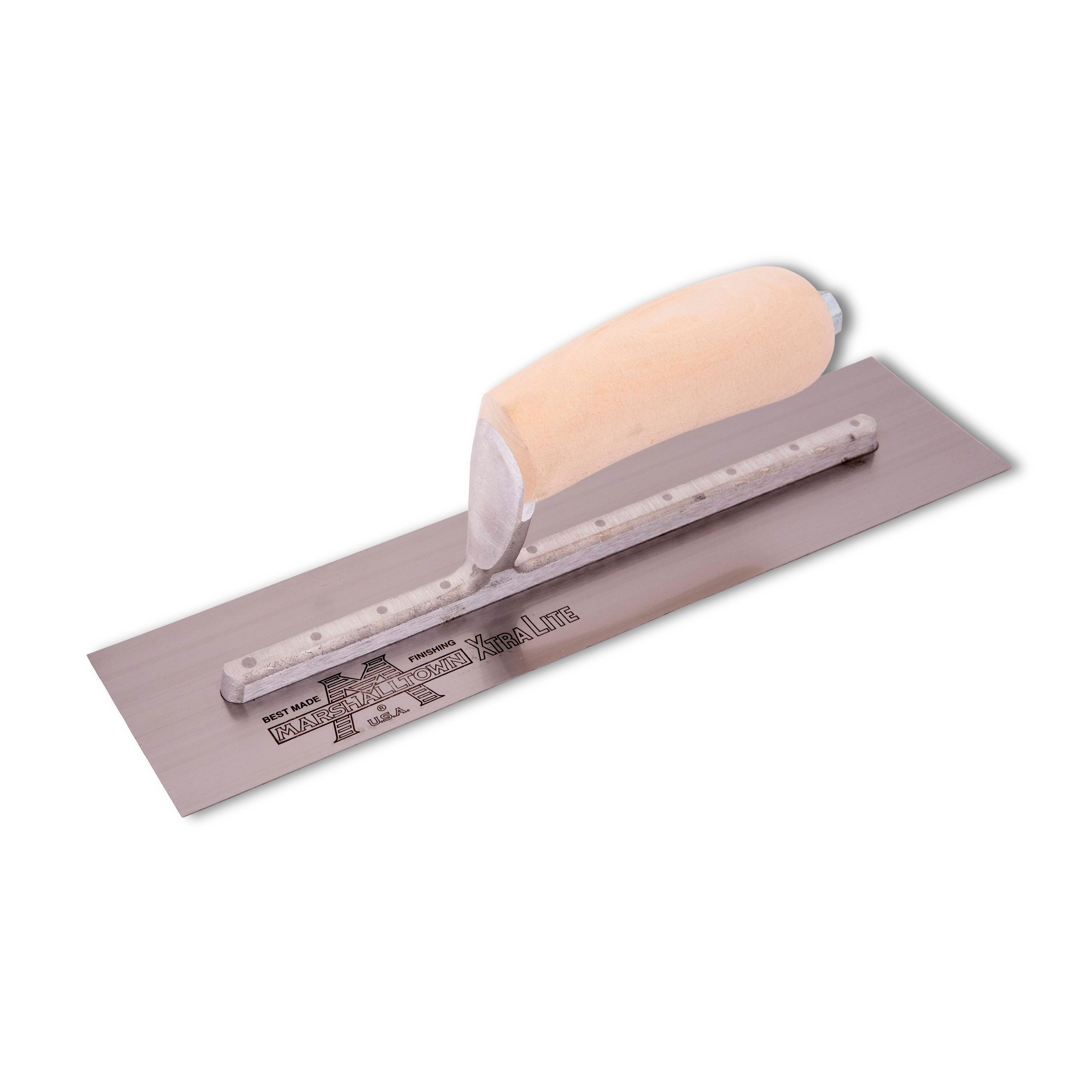 Marshalltown MXS62 12in. x 4in. Finishing Trowel Curved Wood Handle MAT-MXS62