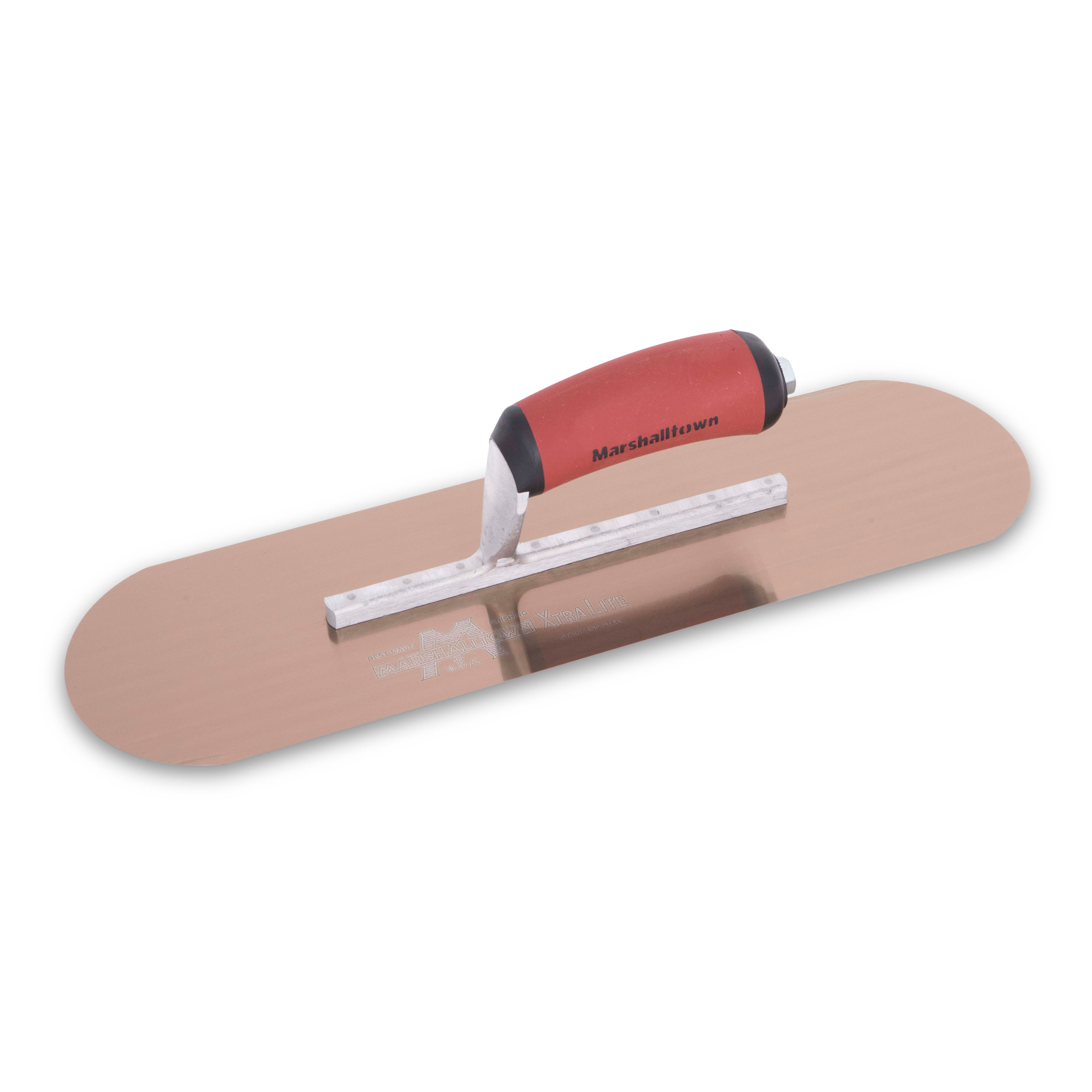 Marshalltown SP16GSD 16in x 4-1/2in Golden Stainless Steel Pool Trowel with DuraSoft Handle SP16GSD