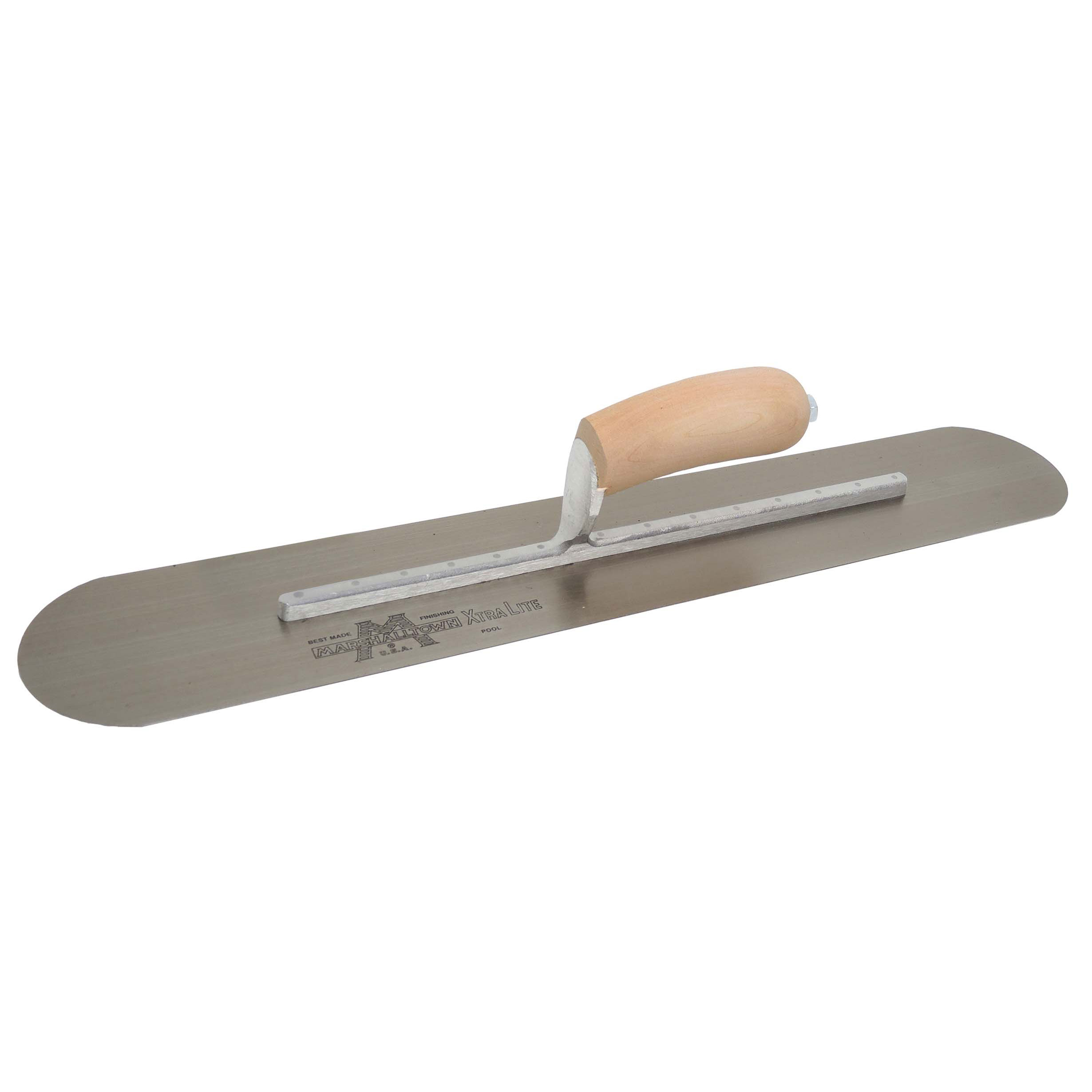 Marshalltown SP22 22in x 4in Pool Trowel with Curved Wood Handle SP22