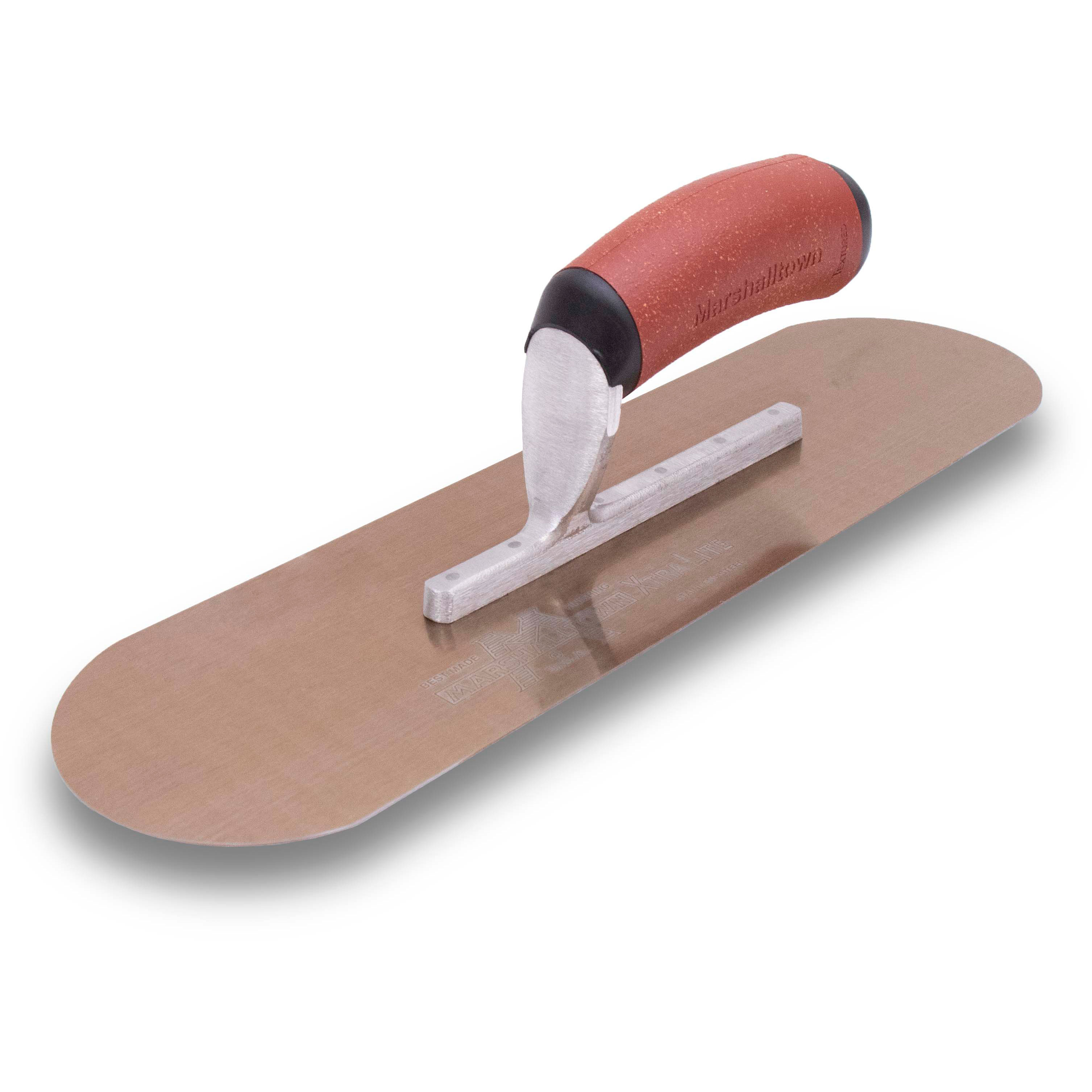 Marshalltown SP12GSDC 12in x 3-1/2in Golden Stainless Steel Pool Trowel with DuraCork Handle SP12GSDC