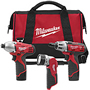 Milwaukee - 2491-23 M12 Combo Drill Driver, 3/8in Impact and Light 2491-23