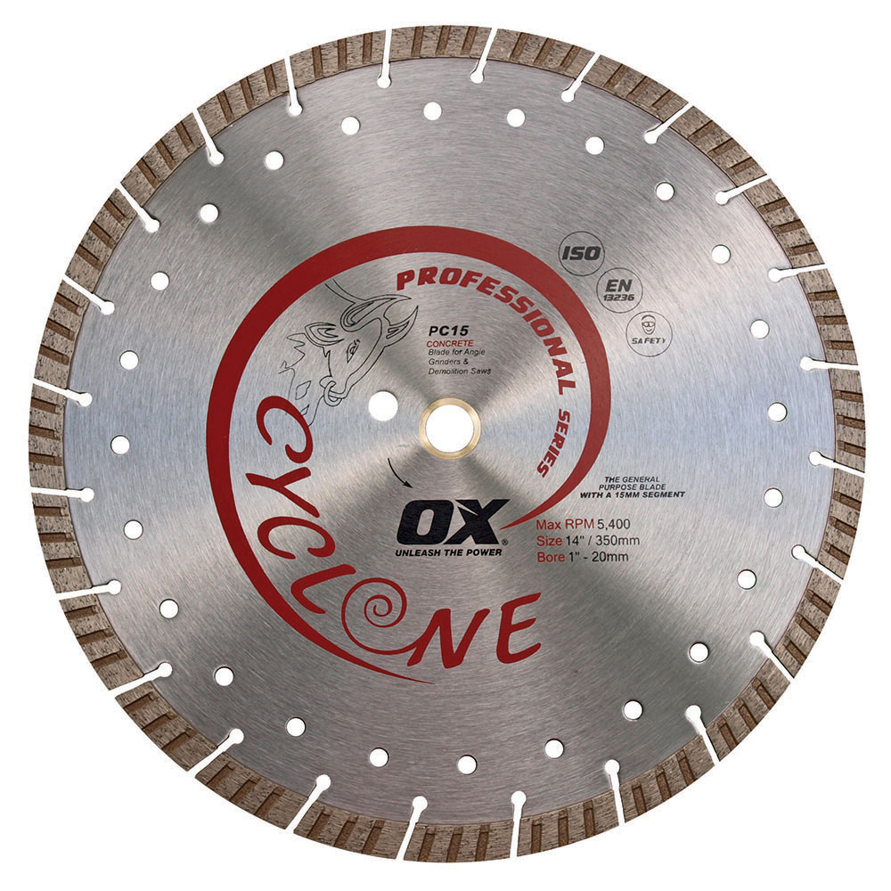 Ox Tools OXPC1514 Pro Concrete Diamond Blade - Diameter: 14in. x Bore: 1in. - 20mm OXG-OXPC1514