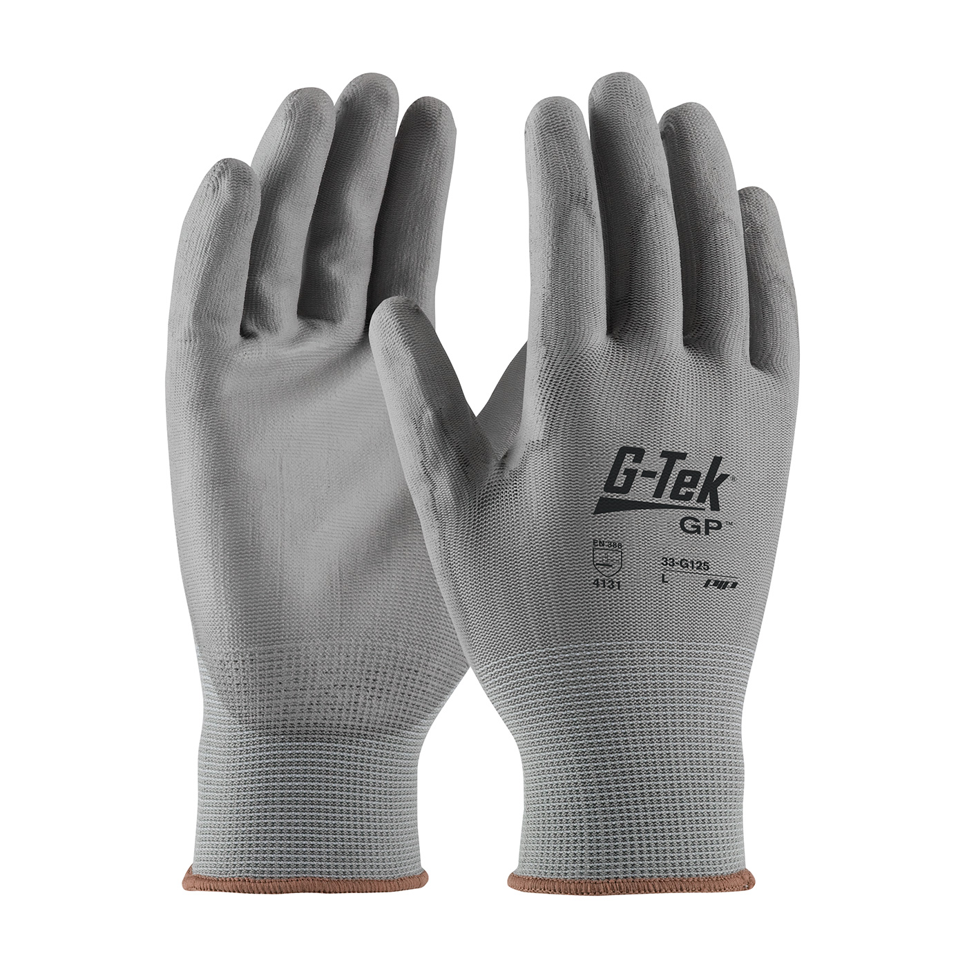 PIP 33-G125/XL G-Tek GP Seamless Knit Nylon Glove with Polyurethane Coated Smooth Grip on Palm & Fingers - X-Large PID-33 G125 XL