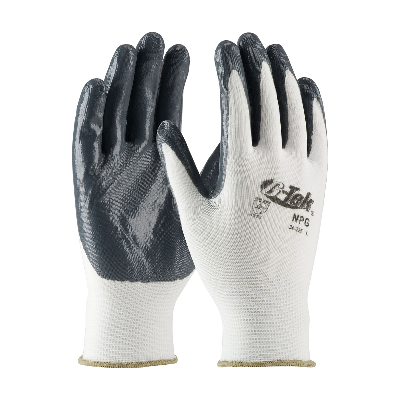 PIP 34-225/M G-Tek GP Seamless Knit Nylon Glove with Nitrile Coated Smooth Grip on Palm & Fingers - Medium PID-34 225 M