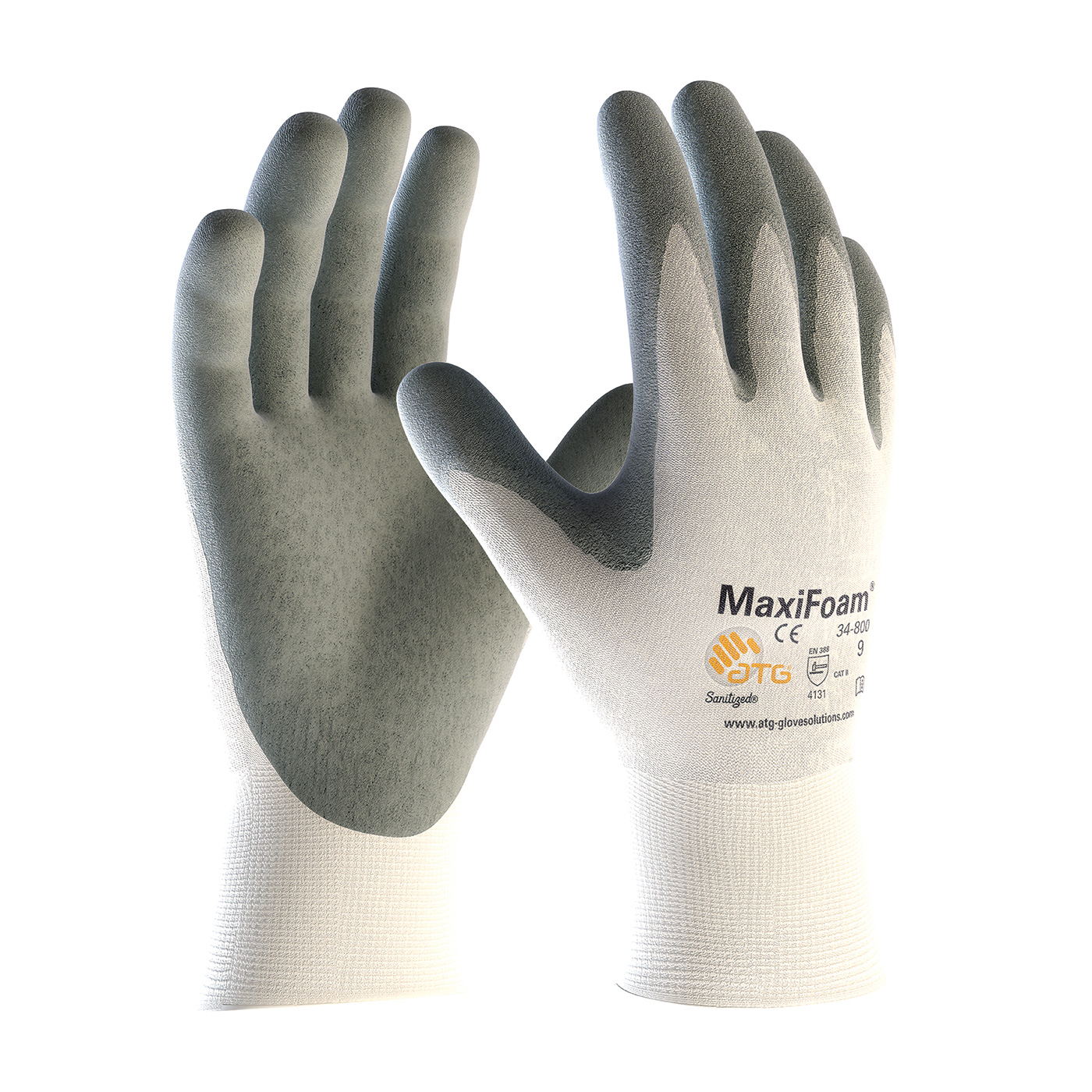 PIP 34-800/L MaxiFoam Premium Eeamless Knit Nylon Glove with Nitrile Coated Foam Grip on Palm & Fingers - Large PID-34 800 L