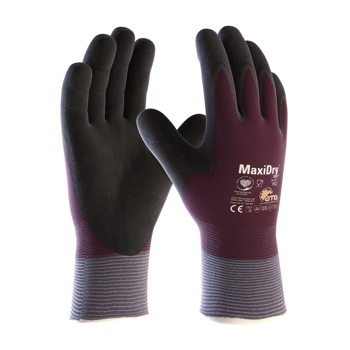PIP 56-451/XL MaxiDry Zero Seamless Knit Nylon/Lycra Glove with Thermal Lining and Double-Dipped Nitrile Coated MicroFoam Grip on Full Hand - X-Large PID-56451XL