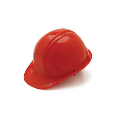 Pyramex HP16120 Hard Hat - Red 6 Pt Ratchet Suspension (Box of 16) PYR-HP16120BX