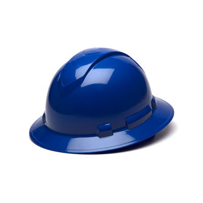 Pyramex HP54160 Full Brim Hard Hat - Blue 4 Pt Ratchet Suspension (Box of 12) PYR-HP54160PORTER
