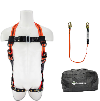 Safewaze Fall Protection Combo with Harness, 6ft Lanyard and Bag FFS-0193034