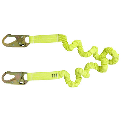 Safewaze FS590 6ft. Stretch Low-Profile Energy Absorbing Lanyard with Double Locking Snap Hooks FS590