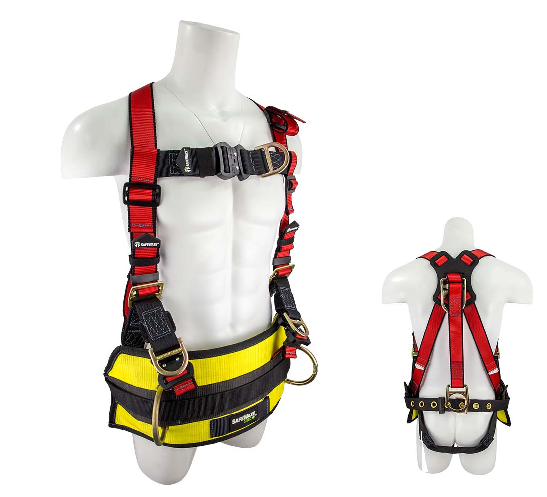 Safewaze FS77635-OD PRO+ Oil Derrick Fall Protection Harness with Oil Derrick Pad and 4 D-Rings - Large/X-Large FS77635-OD-L/XL
