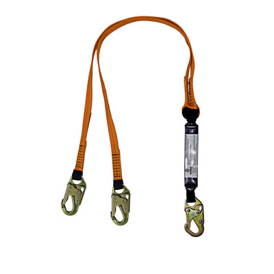 Safewaze FS88561-E 6ft. Energy Absorbing Lanyard with Double Locking Snap Hooks Dual Leg FS88561-E
