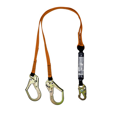 Safewaze FS88566-E 6ft. Energy Absorbing Lanyard with Rebar Hooks Dual Leg FS88566-E