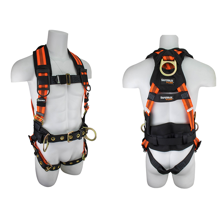 Safewaze FS99160-E V-LINE Construction Fall Protection Harness with 3 D-Rings - X-Large FFS-FS99160 E XL