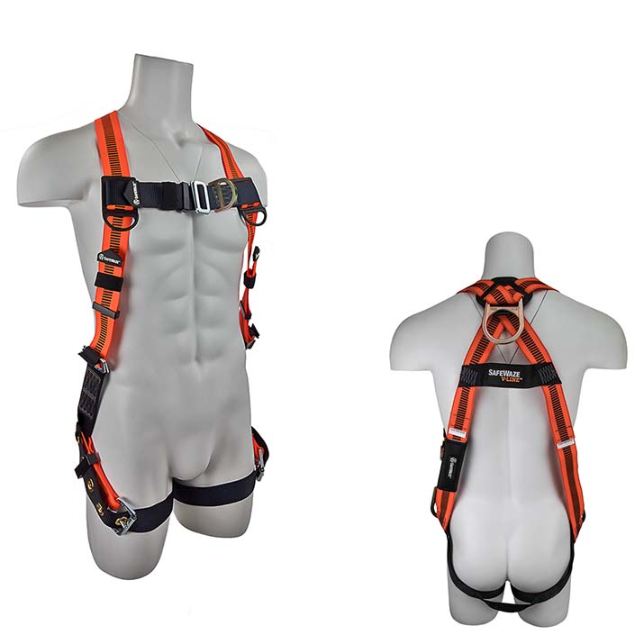 Safewaze FS99281-EFD V-LINE Fall Protection Harness with 4 D-Rings - Universal Size FS99281-EFD