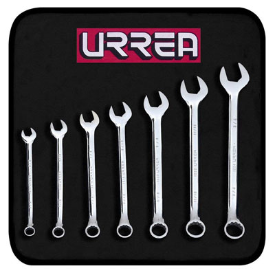 Urrea 1200H 7 piece Combination Wrench Set 3/8in. - 3/4in with Pouch URR-1200H