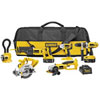 "Dewalt - DC6PAKIA - 6 Pc Cordless Combo Kit (Hammer Drill, Circular Saw, Recip. Saw, Right Angle Drill, Impact Driver, Light)" DC6PAKIA