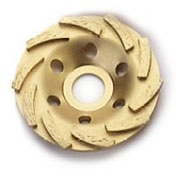 Diamond Products - 7in x 5/8-11 Standard Gold Spiral Turbo Cup Grinder w/12 Segments 16410