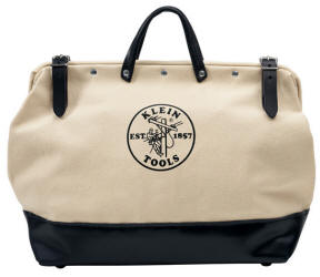 Klein - Klein - Tool Bag, Canvas with Vinyl Bottom, 20in.L x 6in.W x 15in.D, 14 Pockets 5002-20