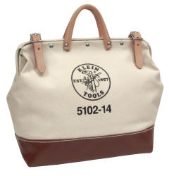 Klein - Tool Bag, Canvas, w/ Vinyl, 14in.L x 6in.W x 14in.D 5102-14