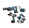 Bosch - CLPK40-180 18V 4-Tool Litheon Combo Kit Drill Driver, Circ, Reciprocating Saw & Flashlight CLPK40-180