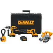 Dewalt - DC4KITA - Heavy-Duty XRP 18V Cordless Hammerdrill/Circular Saw/Reciprocating Saw/Flexible Floodlight Combo Kit - DC4KITA DC4KITA