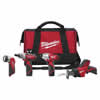 Miluawkee - 2491-24 M12 4pc Combo Kit - Drill/Driver, Impact, Hackzall, Flashlight and Two (2) Batteries 2491-24