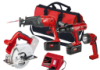 0934-29  Milwaukee Electric Tools 18V 1/2 in. Lok-Tor Hammer-Drill, Metal Cutting Circular Saw, Sawzall - the Hatchet? Reciprocating Saw &amp; Worklight Combo Kit 0934-29