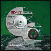 UA/Sait - 20087 - 7In X 1/4 X 5/8-11 Arbor - Grinding Wheel For Concrete - C24N - Depressed Center - Type 27 20087