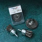 UA/Sait - 06704 - 1In X .020 - Knotted Wire End Brush - 1In Trim Length - 1/4In Shank (Stainless Steel) 06704