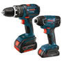 Bosch - CLPK243-181 18V 2-Tool Kit w/ Compact Hammer Drill/Driver, Impact Driver &amp; (1) HC Slim &amp; (1) HC FatPacks CLPK243-181